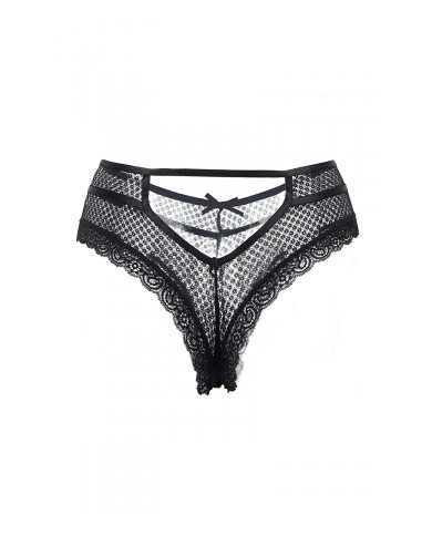 Tanga noir dentelle - Paris Hollywood