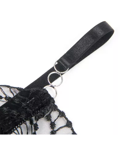 SUBBLIME - 955229 BODY TRANSPARENT AVEC DENTELLE CREUSE NOIR L/XL