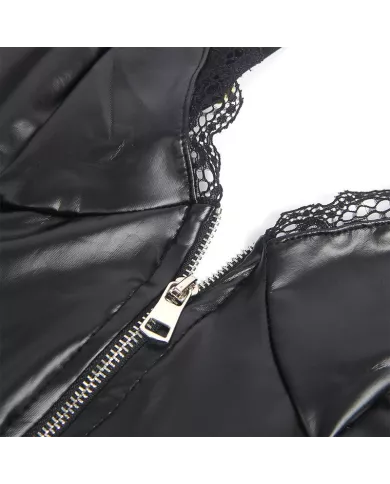 SUBBLIME - 955465 CORPS À FERMETURE ÉCLAIR EN CUIR NOIR L/XL