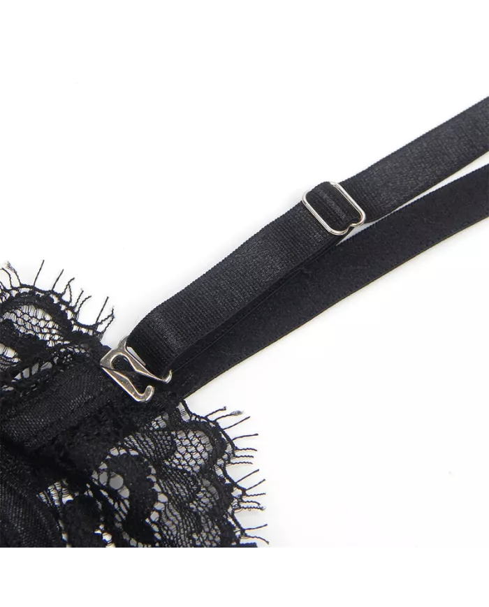 SUBBLIME - 955496 BODY EN DENTELLE AVEC NŒUDS ET JARRETELLES NOIR S/M