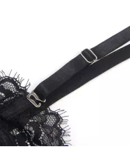 SUBBLIME - 955496 BODY EN DENTELLE AVEC NŒUDS ET JARRETELLES NOIR S/M