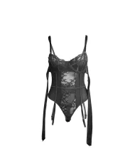 SUBBLIME - 955502 BODY EN DENTELLE AVEC NŒUDS ET JARRETELLES NOIR L/XL