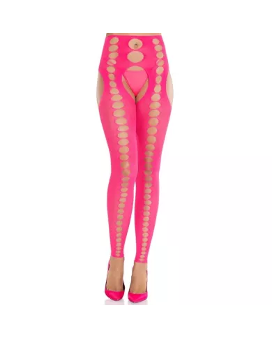 LEG AVENUE - BAS OPAQUES SANS BRETELLES ET SANS COUTURE ROSE FLUO