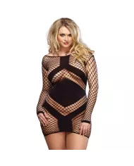 LEG AVENUE - MINIROBE LONGUE MANCHES NOIRE GRANDE TAILLE 1X/2X LEG AVENUE - MINIROBE LONGUE MANCHES NOIRE GRANDE TAILLE 1X/2X