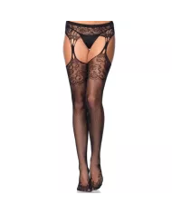 LEG AVENUE - TEAR DROP JARTERBELT SOTKINGS NOIR LEG AVENUE - TEAR DROP JARTERBELT SOTKINGS NOIR