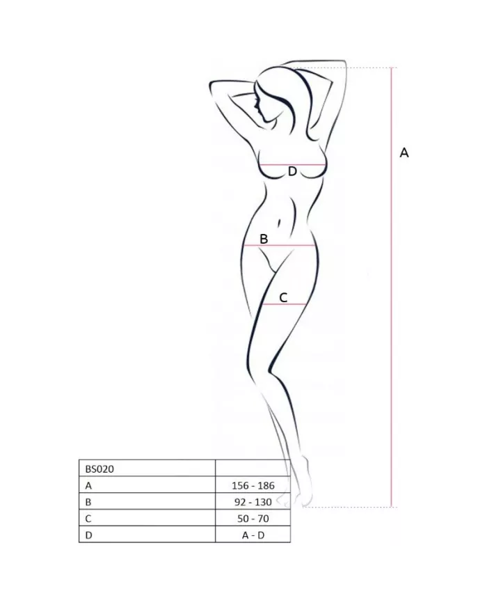 PASSION - FEMME BS020 BODYSTOCKING BLANC TAILLE UNIQUE