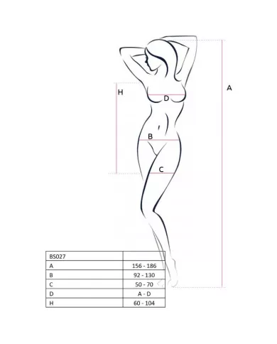 PASSION - FEMME BS027 BODYSTOCKING ROUGE STYLE ROBE TAILLE UNIQUE