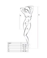 PASSION - FEMME BS027 BODYSTOCKING ROUGE STYLE ROBE TAILLE UNIQUE