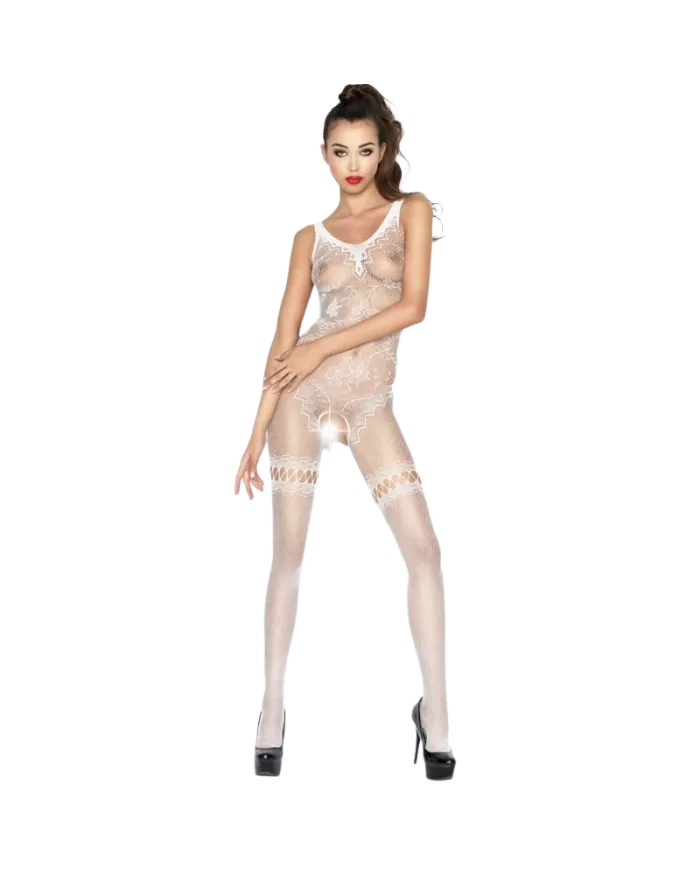 PASSION - FEMME BS045 BODYSTOCKING BLANC TAILLE UNIQUE PASSION - FEMME BS045 BODYSTOCKING BLANC TAILLE UNIQUE