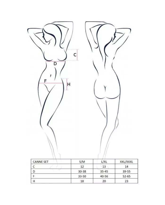 PASSION - ENSEMBLE CANNE FEMME NOIR TAILLE L/XL