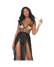 LEG AVENUE - ROBE MAXI CAGE ET STRING S/M LEG AVENUE - ROBE MAXI CAGE ET STRING S/M