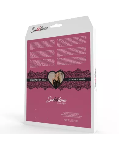 SUBBLIME - CHEMISE GARTER CEINTURE AVEC NOEUD ROSE L / XL