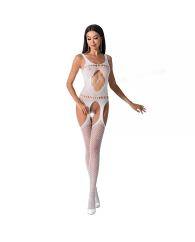 PASSION - FEMME BS057 BODYSTOCKING BLANC TAILLE UNIQUE