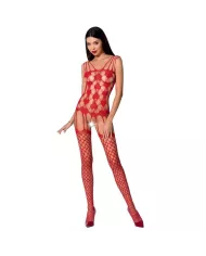 PASSION - FEMME BS067 BODYSTOCKING ROUGE TAILLE UNIQUE