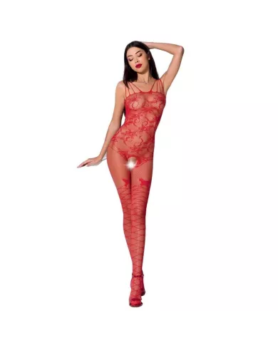 PASSION - FEMME BS076 BODYSTOCKING TAILLE UNIQUE ROUGE