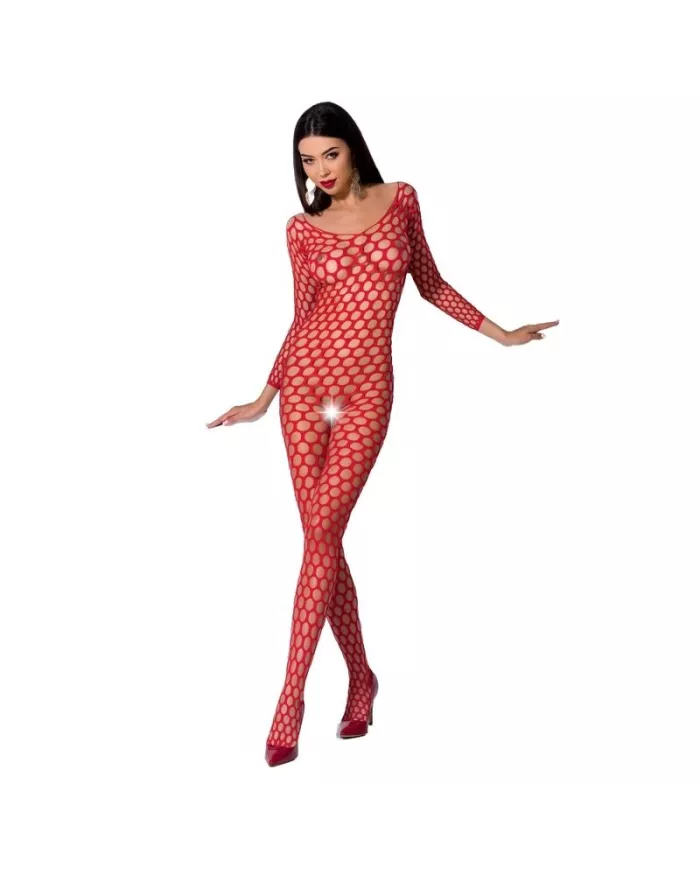PASSION - FEMME BS077 BODYSTOCKING TAILLE UNIQUE ROUGE