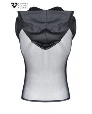 T-shirt à capuche wetlook et mesh - Regnes