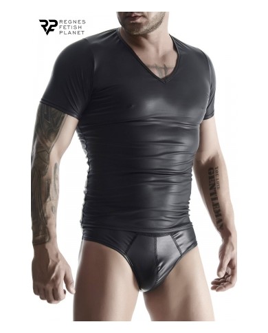 T-shirt wetlook noir - Regnes
