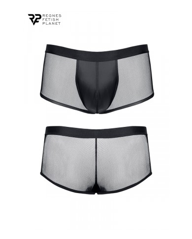 Boxer noir wetlook et mesh - Regnes