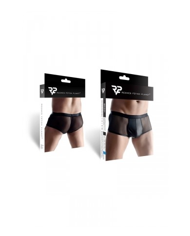 Boxer noir wetlook et mesh - Regnes