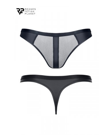 String noir wetlook et mesh - Regnes