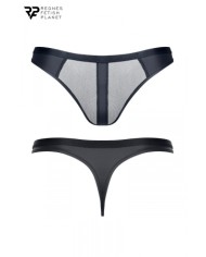 String noir wetlook et mesh - Regnes