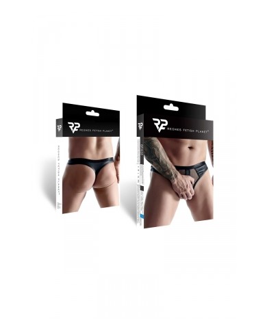 String noir wetlook et mesh - Regnes