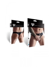String noir wetlook et mesh - Regnes