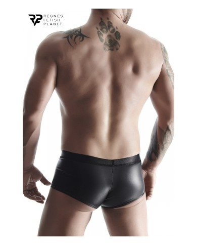 Shorty ouvert noir wetlook - Regnes