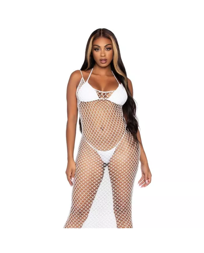 LEG AVENUE - ROBE MAXI EN FILET TORSADÉ TAILLE UNIQUE BLANC LEG AVENUE - ROBE MAXI EN FILET TORSADÉ TAILLE UNIQUE BLANC