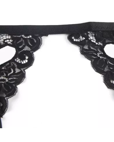 SUBBLIME - SET ENSEMBLE TROIS PIÈCES SOUTIEN-GORGE + PORTE-JARRETELLE + STRING S/M