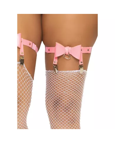 LEG AVENUE - JARRATIÈRE HAUTE EN CUIR VÉGÉTALIEN TAILLE UNIQUE - ROSE