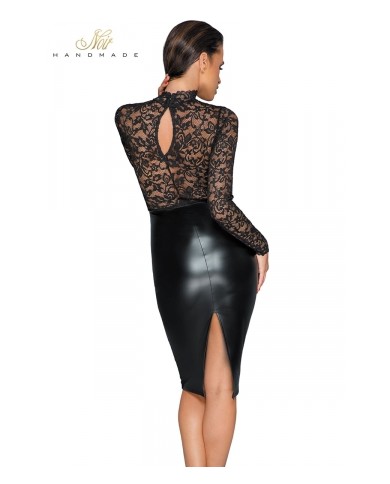 Robe wetlook et dentelle F228
