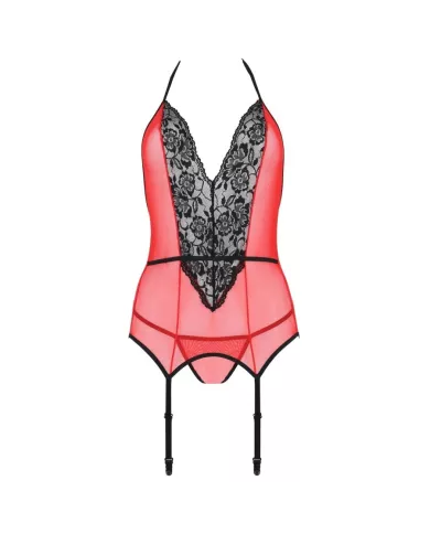 PASSION - PEONIA CORSET LIGNE ÉROTIQUE ROUGE L/XL