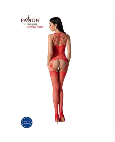 PASSION - BS095 BODYSTOCKING ROUGE TAILLE UNIQUE