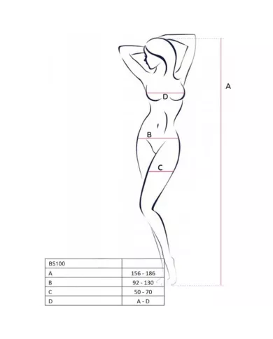 PASSION - BODYSTOCKING BLANC BS100 TAILLE UNIQUE