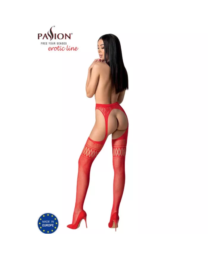 PASSION - S026 BAS ROUGES AVEC JARRETIÈRE TAILLE UNIQUE PASSION - S026 BAS ROUGES AVEC JARRETIÈRE TAILLE UNIQUE