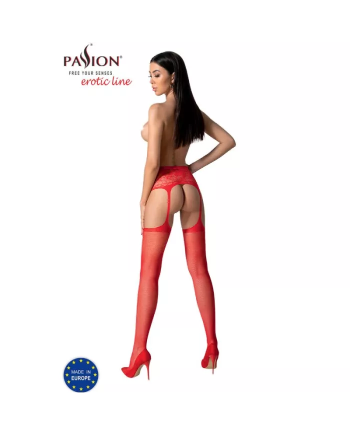 PASSION - S028 BAS ROUGES AVEC JARRETIÈRE TAILLE UNIQUE PASSION - S028 BAS ROUGES AVEC JARRETIÈRE TAILLE UNIQUE
