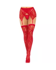 LEG AVENUE - CUISSES DENTELLES & JARRETELLES ROUGE