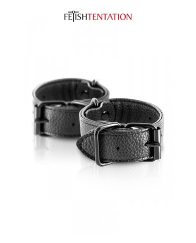 Menottes simili cuir ajustables - Fetish Tentation