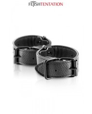 Menottes simili cuir ajustables - Fetish Tentation