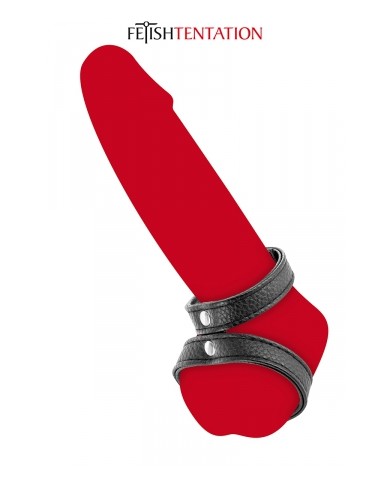 Double cockring simili cuir - Fetish Tentation