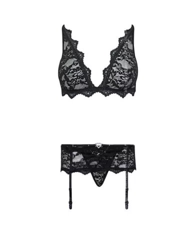 LIVCO CORSETTI FASHION - BELITA LC 90231 SOUTIEN-GORGE + CULOTTE + JARRETIÈRE NOIR L/XL