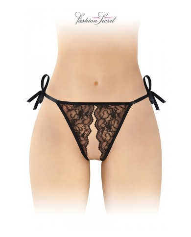 String noir ouvert à nouer Stella - Fashion Secret