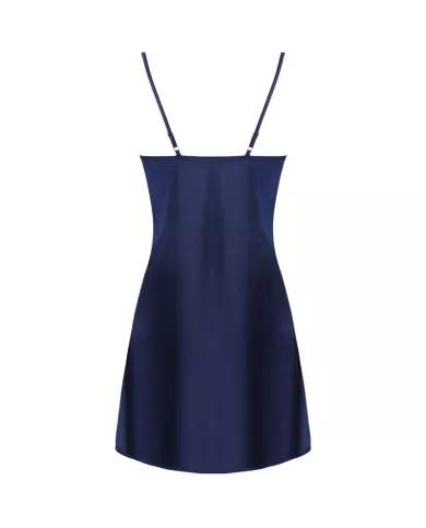 LIVCO CORSETTI FASHION - JACQUELINE LC 90249 ROBE DE CHAMBRE + CHEMISE + CULOTTE BLEU MARINE S/M