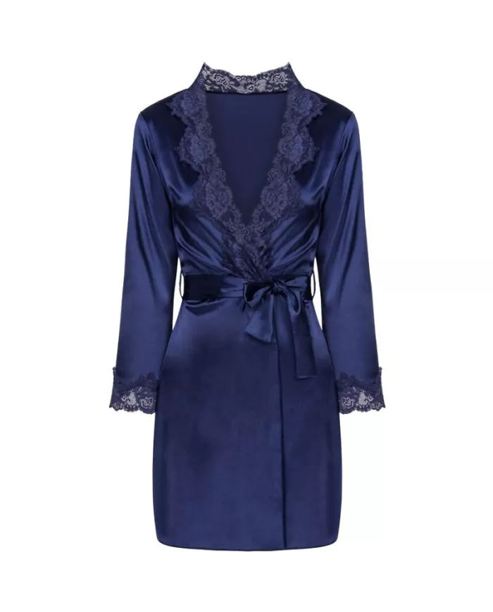 LIVCO CORSETTI FASHION - JACQUELINE LC 90249 ROBE DE CHAMBRE + CHEMISE + CULOTTE BLEU MARINE L/XL