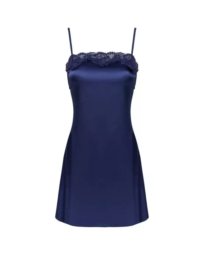 LIVCO CORSETTI FASHION - JACQUELINE LC 90249 ROBE DE CHAMBRE + CHEMISE + CULOTTE BLEU MARINE L/XL