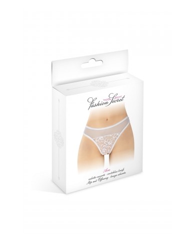 Tanga blanc ouvert Ava - Fashion Secret
