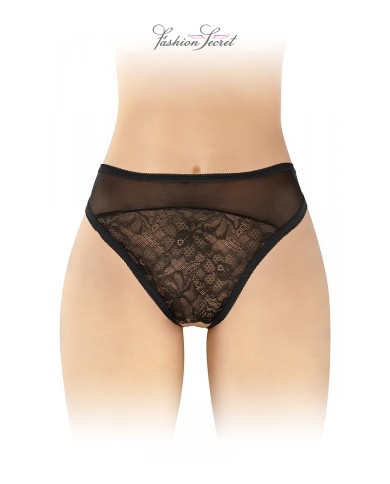 Tanga noir ouvert Ava - Fashion Secret