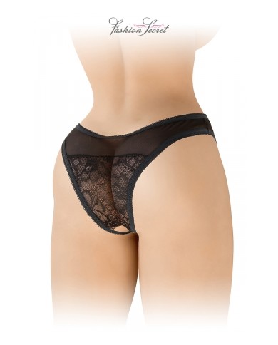 Tanga noir ouvert Ava - Fashion Secret